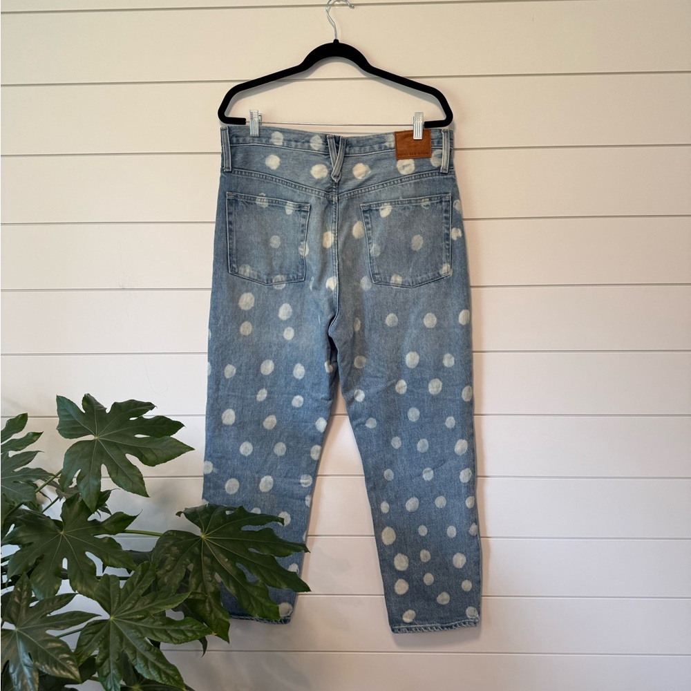 J.Crew Point Sur Bleached Polka Dot Boyfriend Jeans Vintage 100% Cotton Size 31 - Picture 5 of 5